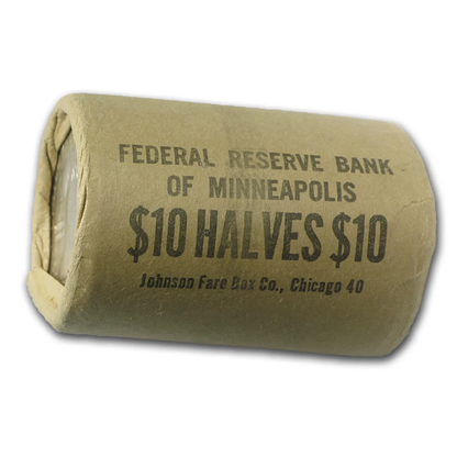 Franklin 90% Silver Half Dollar  Original Bank Roll (20 coins)