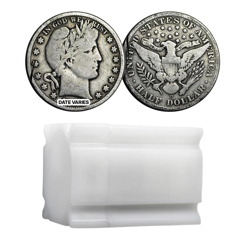 90% Silver Barber Half Dollar Circulated - Roll of 20 - CoinsTV