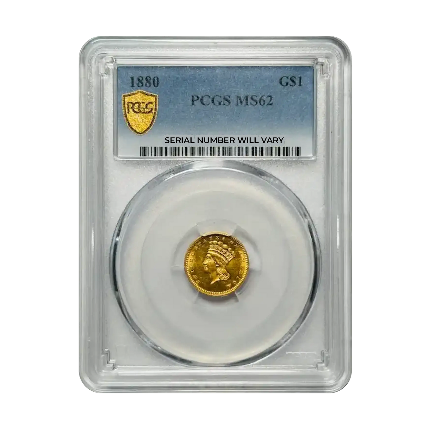 1880 Indian Princess Large Head Gold Dollar - PCGS MS62 - CoinsTV