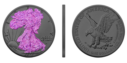 2025 U.S. Eagle Dark Rose Holo Edition 1 oz Silver Coin