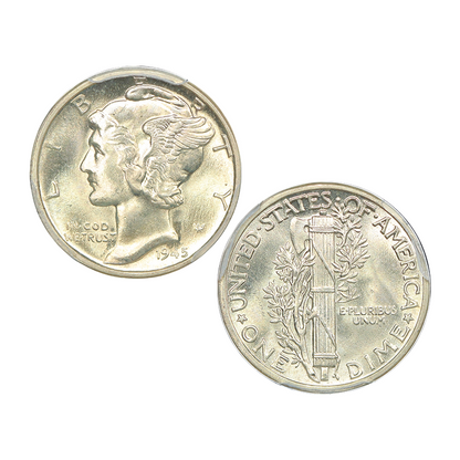 Mercury Dime Almost Uncirculated - Dates Will Vary - CoinsTV