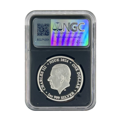 2024 Niue Mars from Phobos 1 oz Silver Coin - NGC PF70 UCAM Galaxy Label - CoinsTV