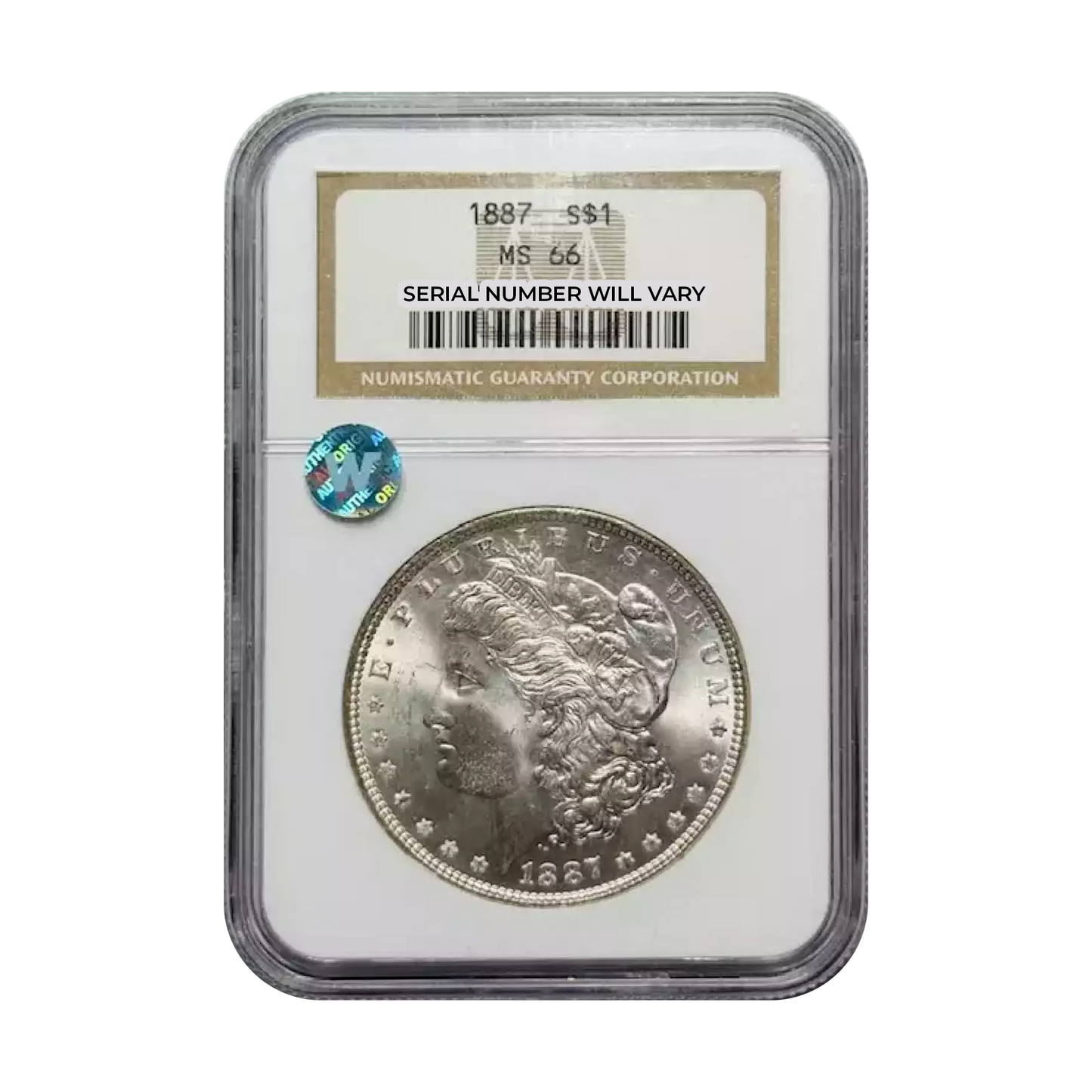 1887 Morgan Silver Dollar Philadelphia - NGC MS66 Sight White