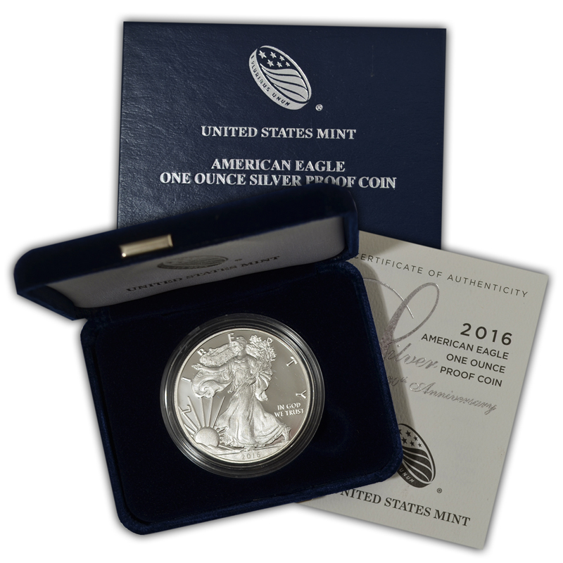 2016 Silver Eagle - West Point Proof - Original Government Packaging (OGP) - CoinsTV