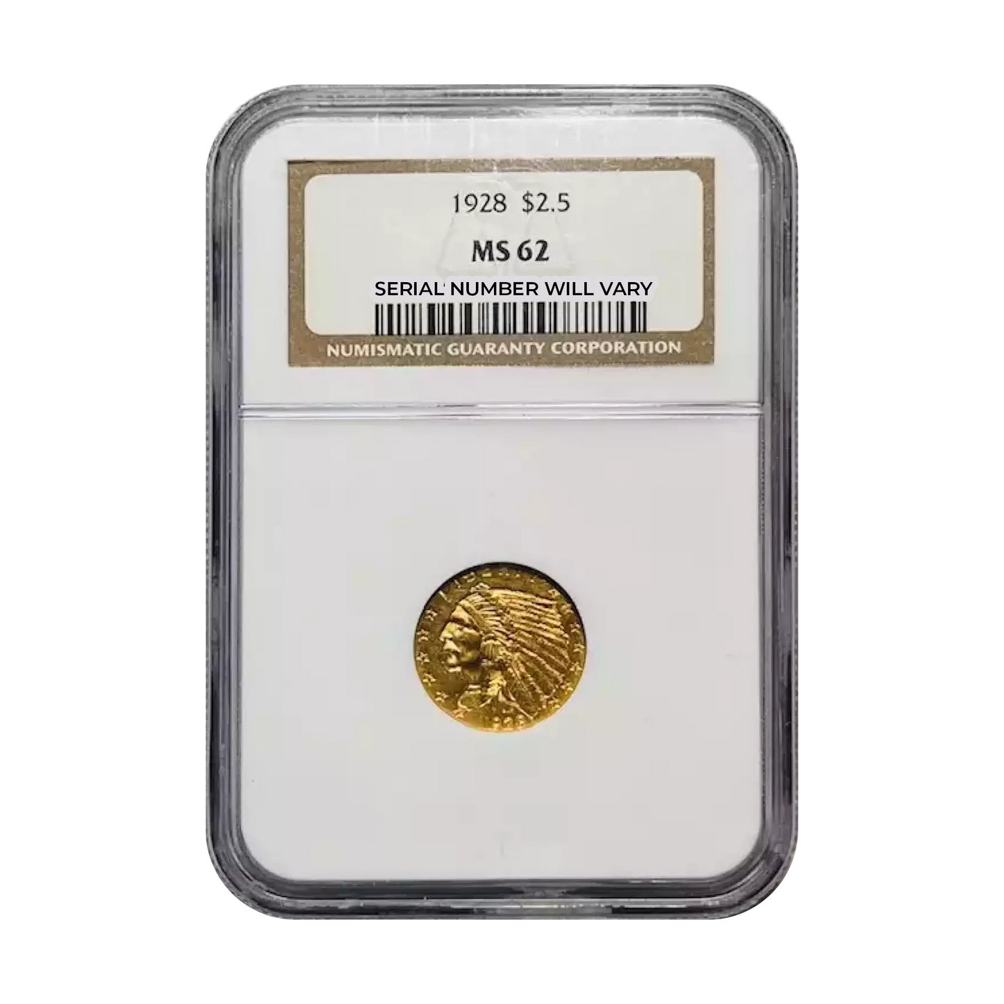 1928 Gold Quarter Eagles $2 1/2 Indian Head - NGC MS62 - CoinsTV
