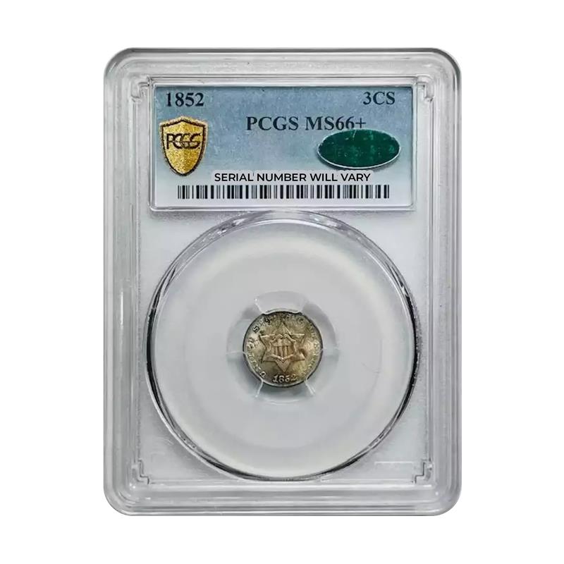 1852 Three Cent Silver - The Only "Trime" - PCGS MS66+ CAC - CoinsTV