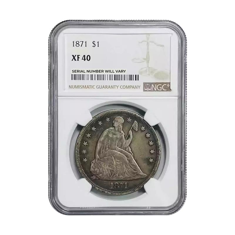 1871 Seated Liberty Dollar - Philadelphia - NGC XF40 - CoinsTV