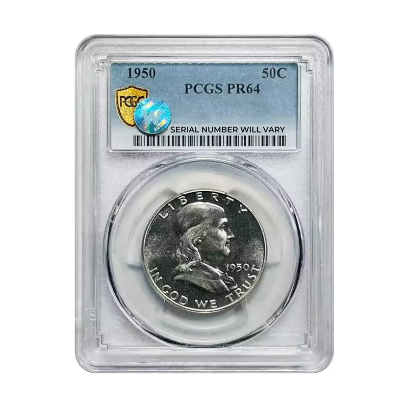 1950 Franklin Silver Half Dollar - PCGS PR64 Sight White - CoinsTV
