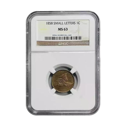 1858 Flying Eagle Cent Small Letters - NGC MS63 - CoinsTV