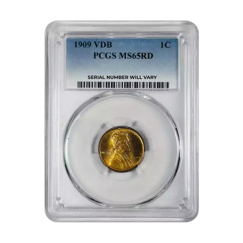 1909 VDB Lincoln Cent Philadelphia - PCGS MS65 RD - CoinsTV
