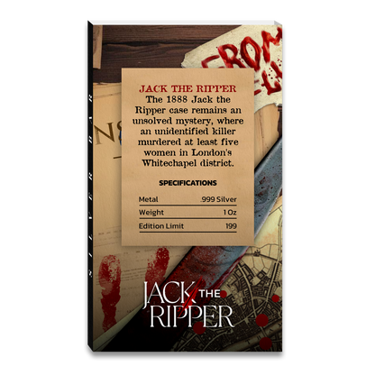 Serial Killer Series - Jack the Ripper 1 oz Silver Bar - CoinsTV
