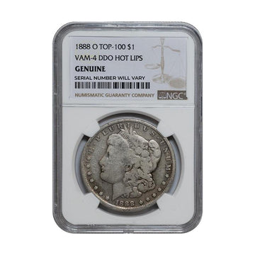 1888-O Morgan Silver Dollar New Orleans - "Hot Lips" Top 100 VAM-4 DDO - NGC Genuine