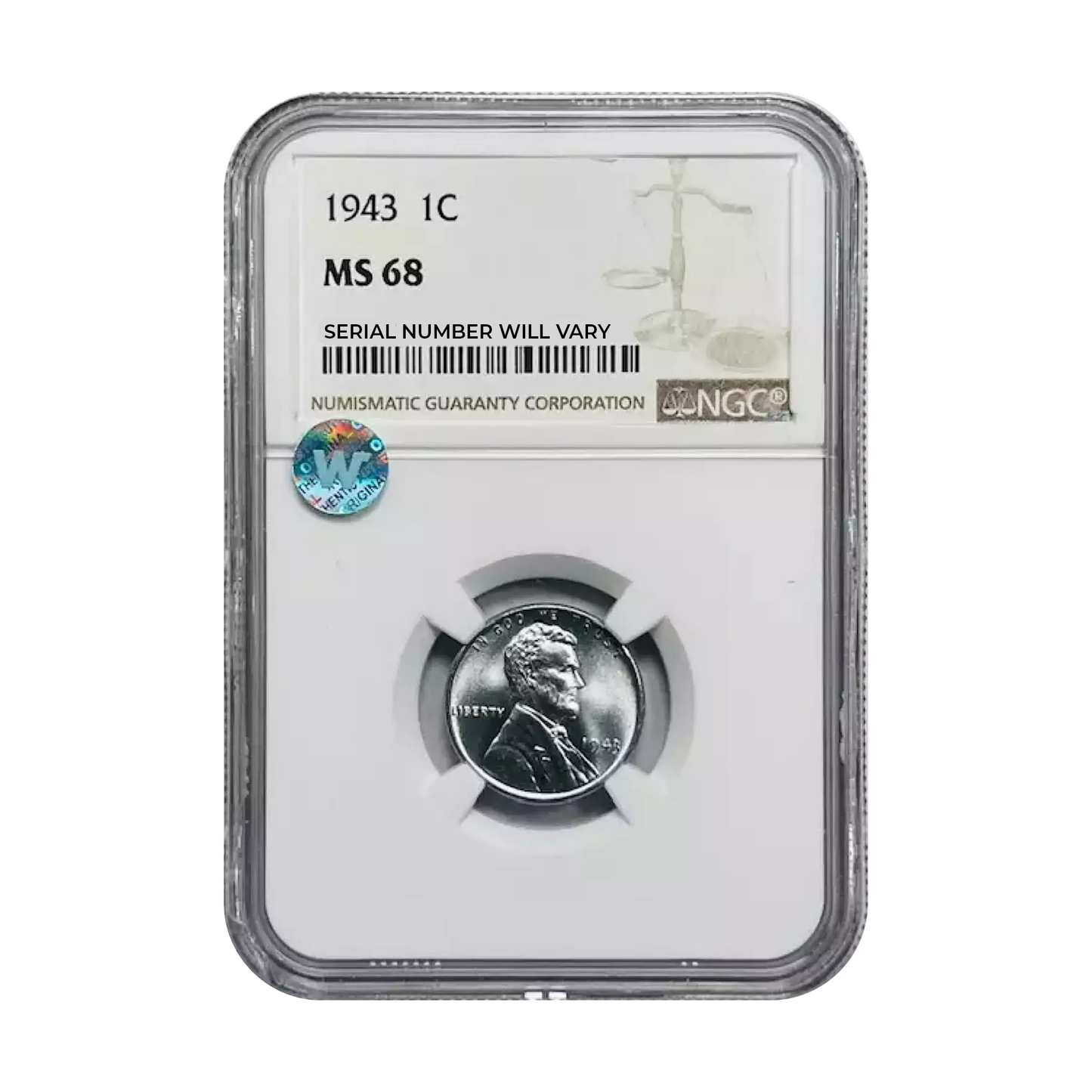 1943 Steel Cent Philadelphia - NGC MS68 Sight White - CoinsTV