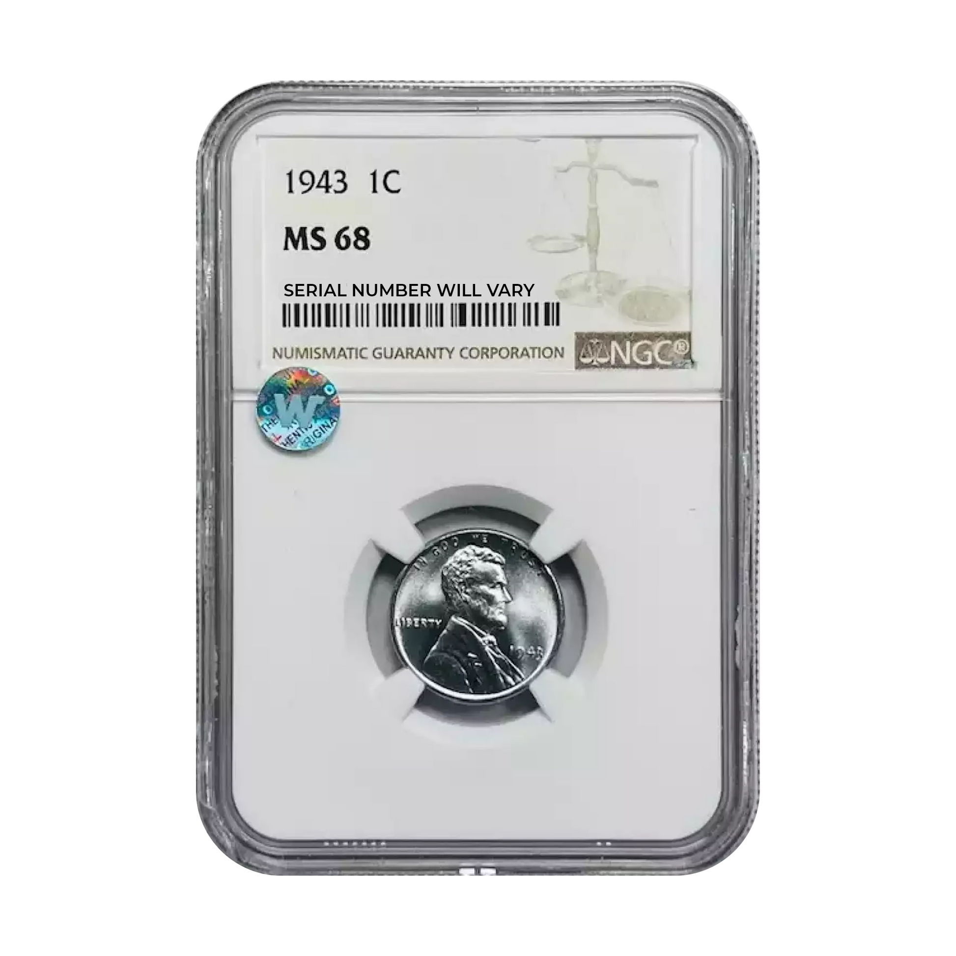 1943 Steel Cent Philadelphia - NGC MS68 Sight White - CoinsTV