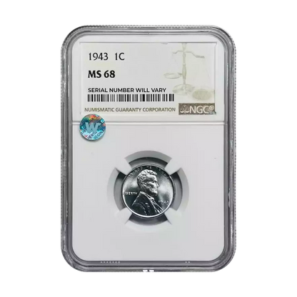 1943 Steel Cent Philadelphia - NGC MS68 Sight White - CoinsTV