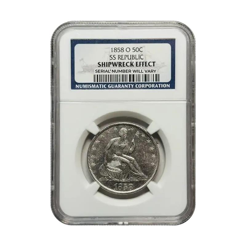 1858-O Seated Liberty Half Dollar SS Republic Shipwreck Effect - NGC XF