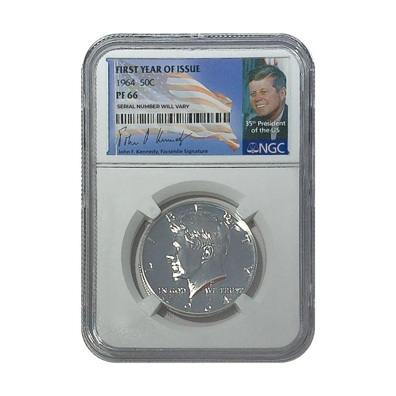1964 Kennedy Silver Half Dollar - NGC PF66 First Year of Issue - CoinsTV