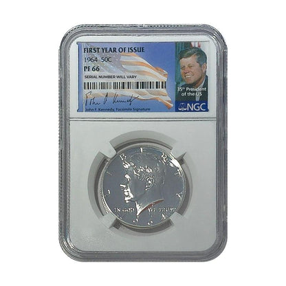 1964 Kennedy Silver Half Dollar - NGC PF66 First Year of Issue - CoinsTV