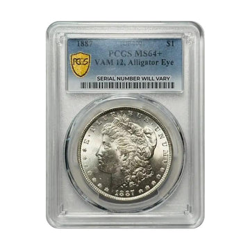 1887 Morgan Silver Dollar Philadelphia - VAM 12 Alligator Eye - PCGS MS64+