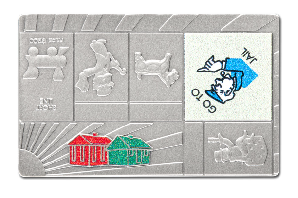2023 Samoa Monopoly Game Board - 4 x 1 oz  .999 Silver Antiqued Bar Set - CoinsTV