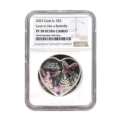 2023 Cook Islands $5 Brilliant Love Butterfly 20g Silver Coin - NGC PF 70 UCAM - CoinsTV