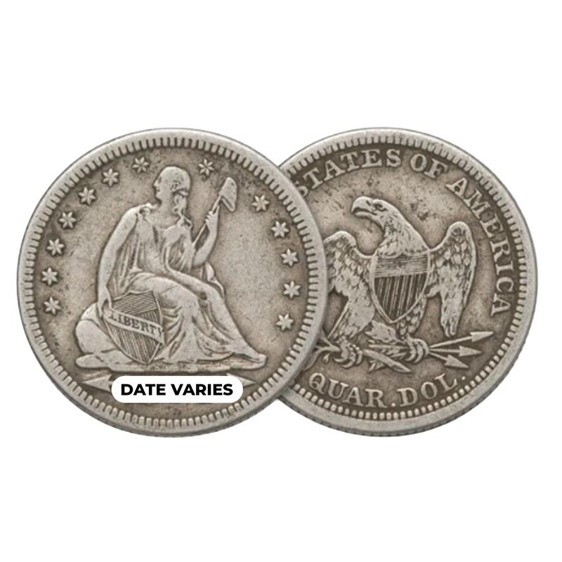1854-1855 Seated Liberty Quarter with Arrows XF - Grab Bag - CoinsTV
