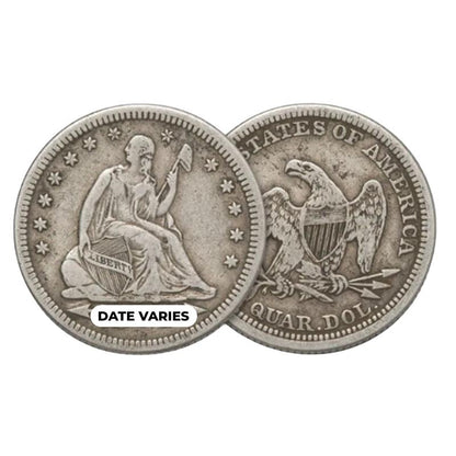 1854-1855 Seated Liberty Quarter with Arrows XF - Grab Bag - CoinsTV