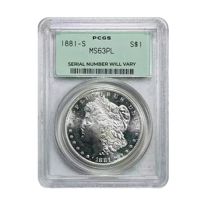 1881-S Morgan Silver Dollar San Francisco - PCGS MS63 PL Old Green Holder