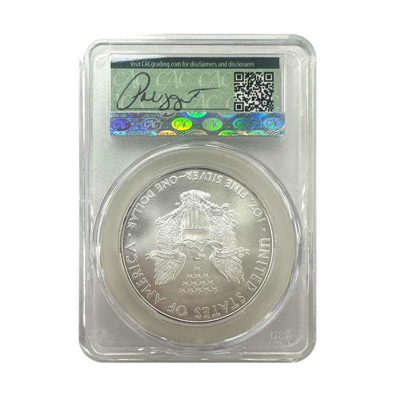 2010 Silver Eagle CAC MS70 - Flag Label - Paul Nugget Signature - CoinsTV