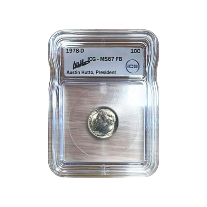 1978-D Roosevelt Dime - Austin Hutto Signature - ICG MS67 Full Bands - CoinsTV
