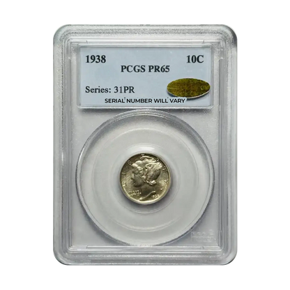1938 Mercury Dime - PCGS PR65 Gold CAC - CoinsTV