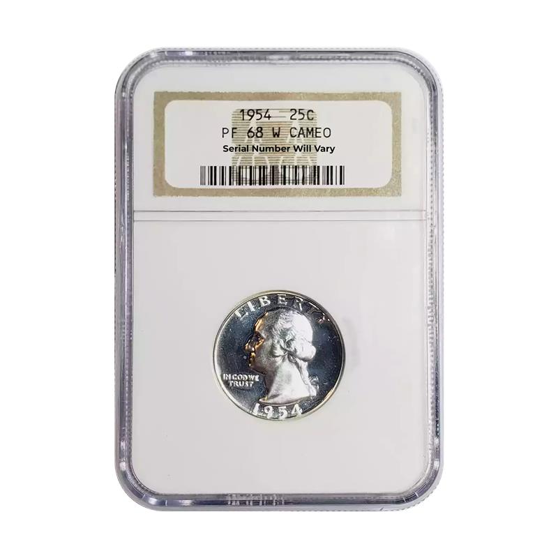 1954 Washington Silver Quarter - NGC PF68 Cameo - CoinsTV