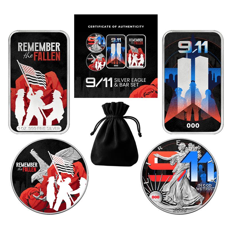 2025 Chromatics Remember the Fallen – 9/11 Silver Eagle & Bar Set