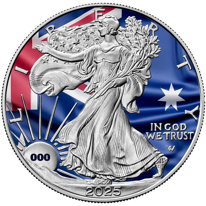 2025 Flags of the World Silver Eagle - Australia -  First Edition - CoinsTV
