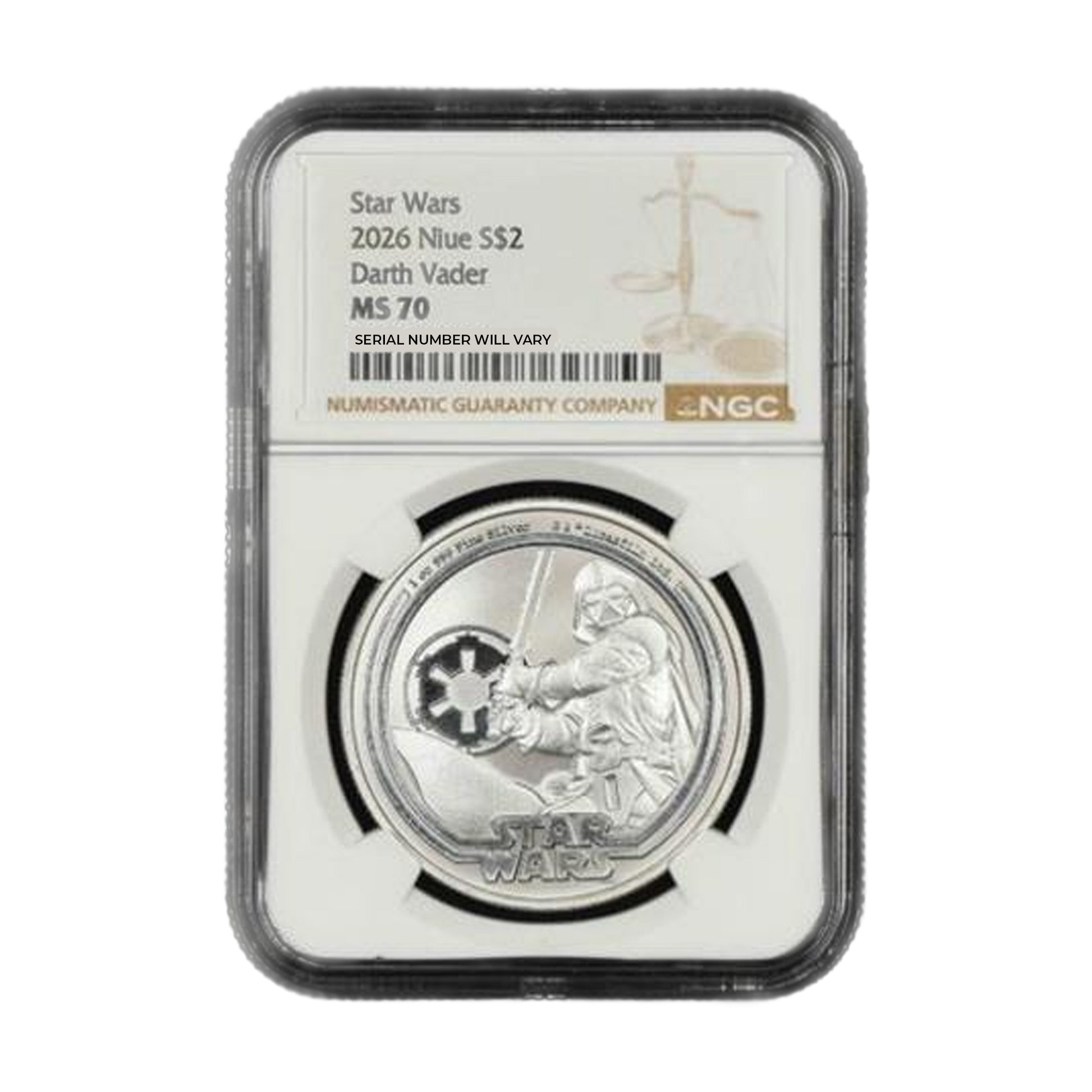 2026 $2 Niue Star Wars Darth Vader 1 oz Silver - NGC MS70 - CoinsTV