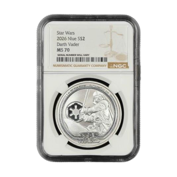 2026 $2 Niue Star Wars Darth Vader 1 oz Silver - NGC MS70 - CoinsTV