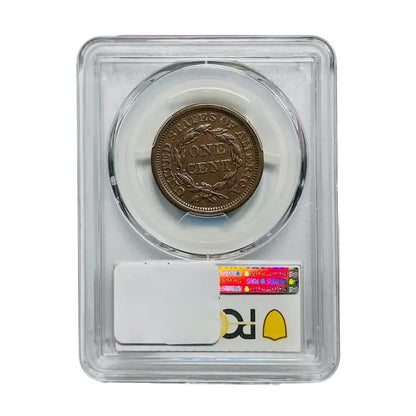 1855 Braided Hair Cent Knob on Ear - PCGS AU53 BN