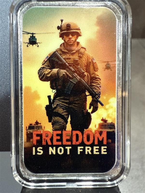 Freedom Isn't Free 1 oz Silver Bar - CoinsTV