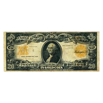 1906 $20 Gold Certificate Currency Note VF