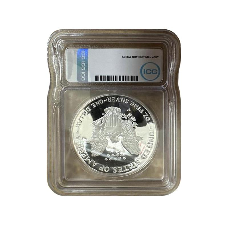 2005-W Silver Eagle - Austin Hutto Signature Label - ICG PR70 DCAM - CoinsTV