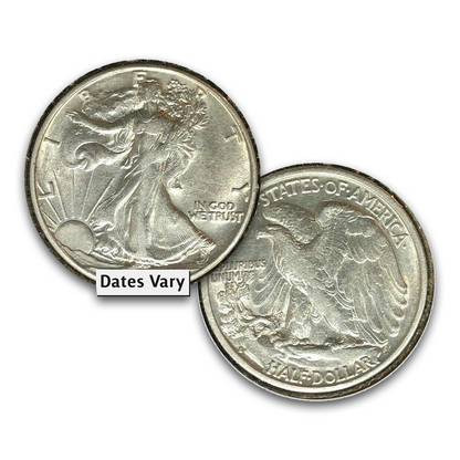 Walking Liberty Half Dollars - Slider Quality - CoinsTV