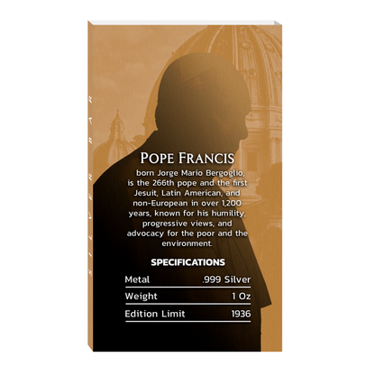 Pope Francis Memorial Silver Bar