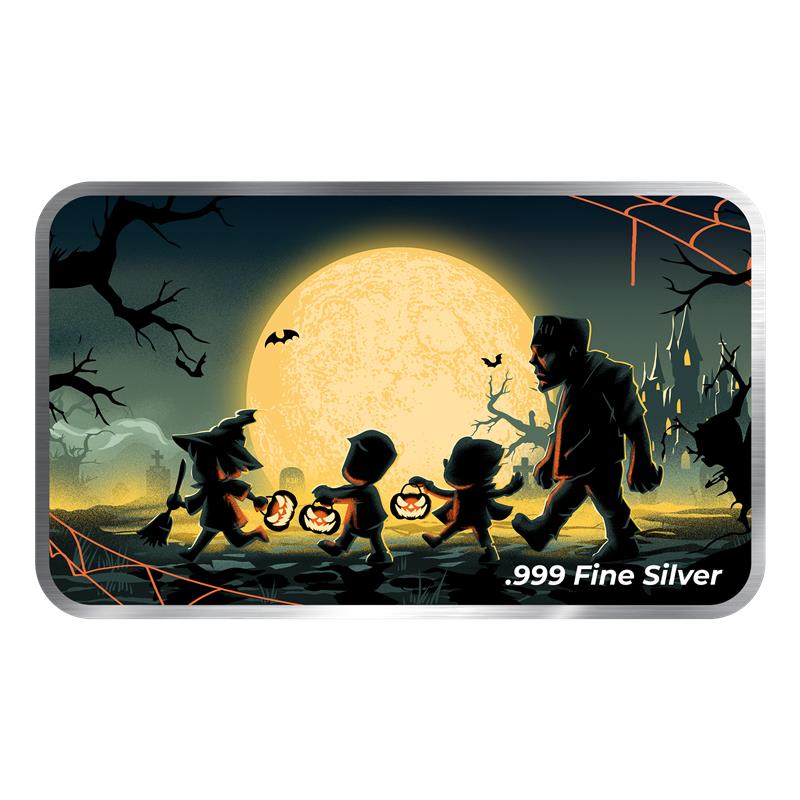 2024 Chromatics Happy Halloween 1 oz Silver Bar - CoinsTV