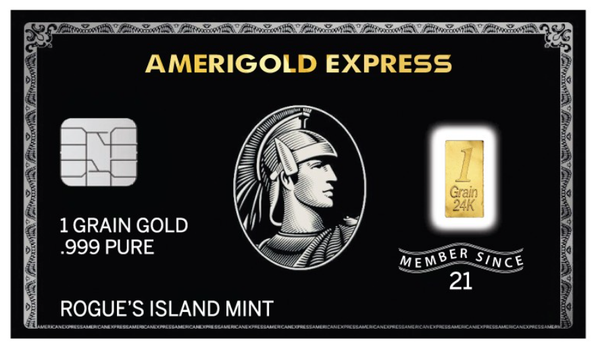 値下げ　THEビストロGOLD 2025 Amerigold Express 1 Grain (1/480 oz) Gold Bar in Card