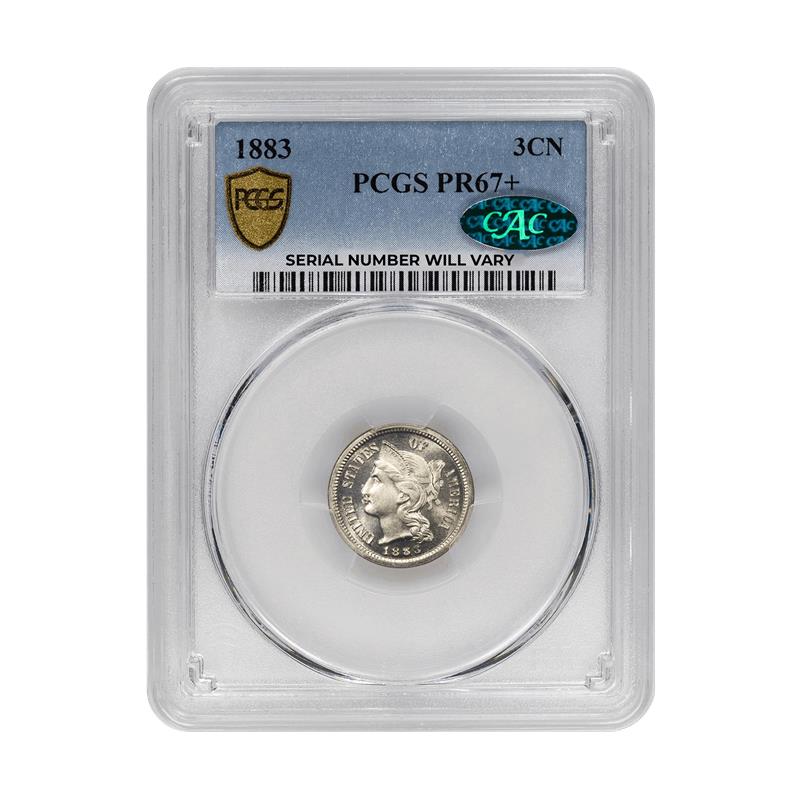 1883 Three Cent Nickel - PCGS PR67+ CAC - CoinsTV