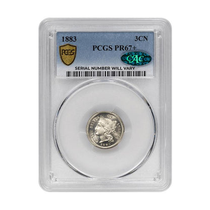 1883 Three Cent Nickel - PCGS PR67+ CAC - CoinsTV