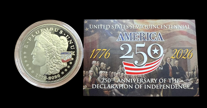 America 250th anniversary Morgan Dollar Round - CoinsTV