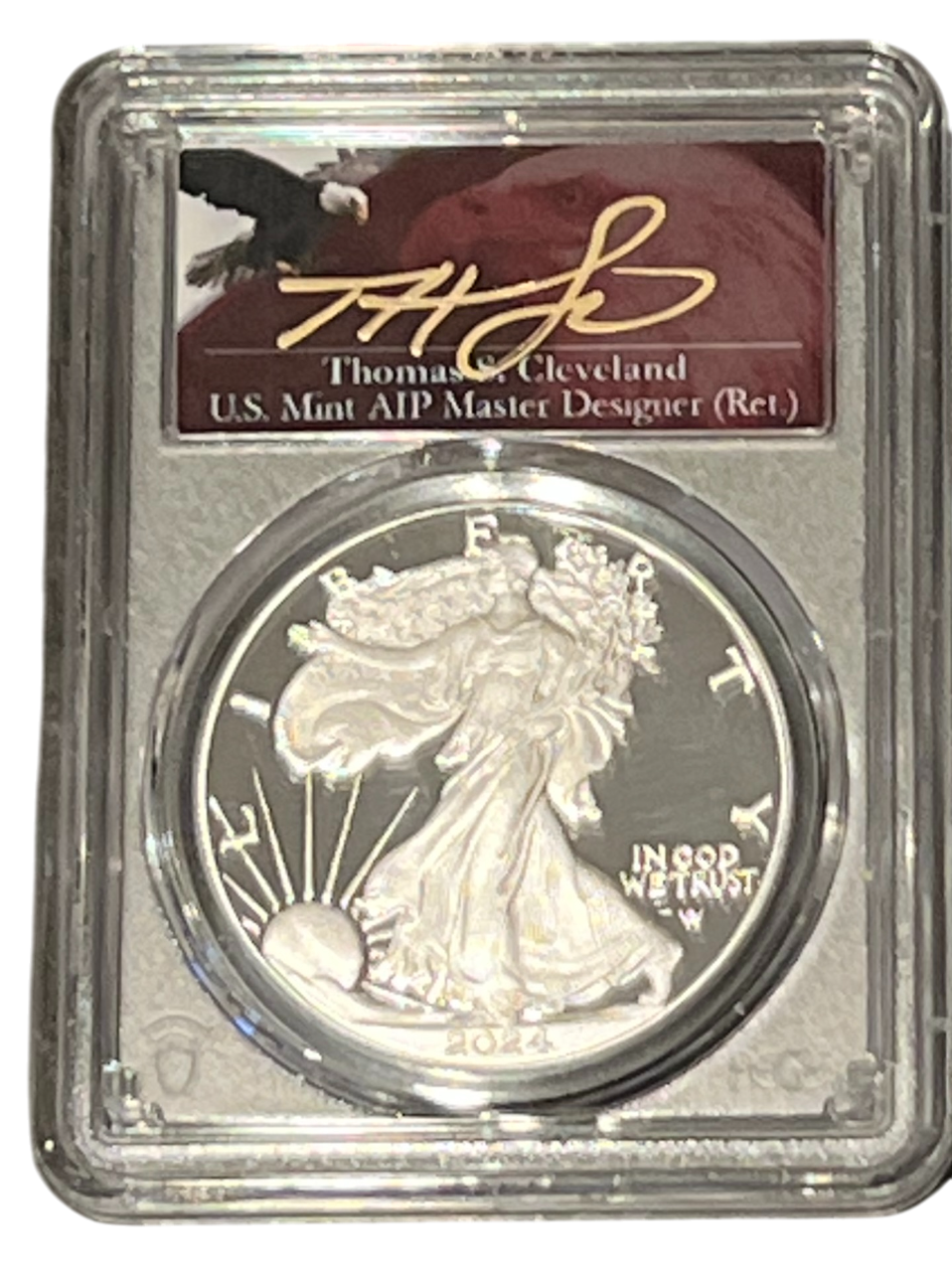 2024-W Silver Eagle - Advance Release & Cleveland Signature - PCGS PR70 DCAM - CoinsTV