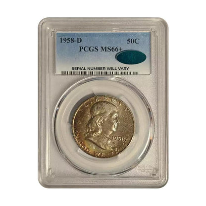 1958-D Franklin Silver Half Dollar - PCGS MS66+ CAC - CoinsTV
