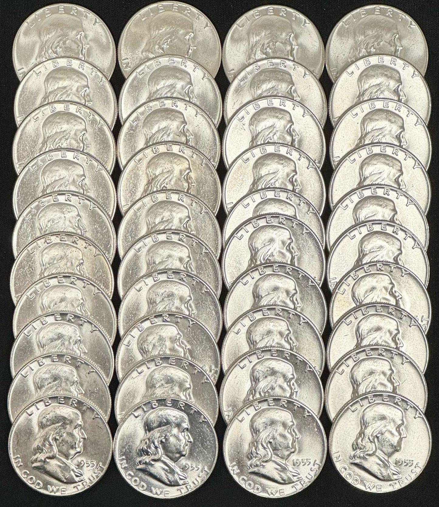 1955 Franklin 90% Silver Half Dollar Philadelphia - Uncirculated